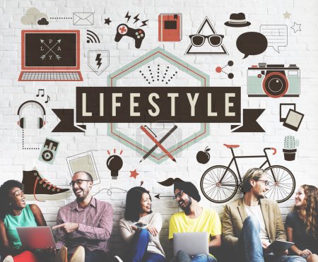 diversidad de amigos cerca de la pared con estilo de vida
