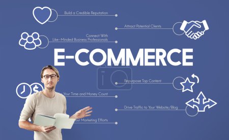 hombre de negocios que trabaja con el comercio electrónico
