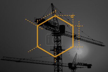 Photo for Construction site and Box Packaging Measurement, Design Dimension Concept - Royalty Free Image
