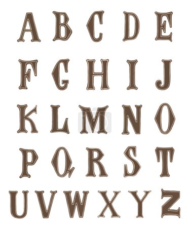 Photo for Colorful vintage alphabet on white background. Vector illustration - Royalty Free Image