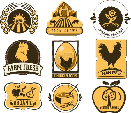 Photo for Farm and Organic Food icons - Royalty Free Image