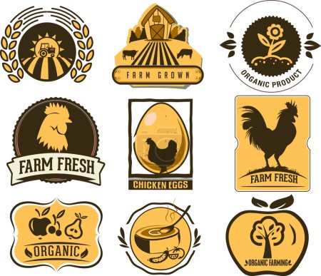 Illustration for Farm and Organic Food icons - Royalty Free Image