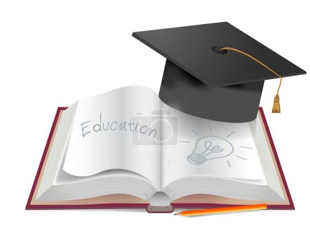Photo for Graduate book end pencil draw - Royalty Free Image