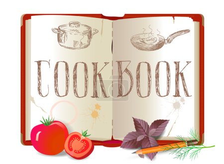 Photo for Cookbook and vegetables - Royalty Free Image