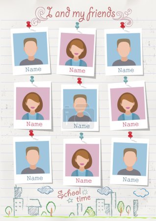 Photo for School album yearbook portrait version vector - Royalty Free Image
