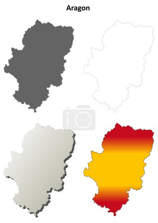 Aragón en blanco esquema detallado mapa conjunto
Aragón en blanco esquema detallado mapa conjunto