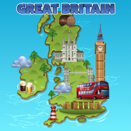 Illustration for Illustration of Great Britain set - Royalty Free Image