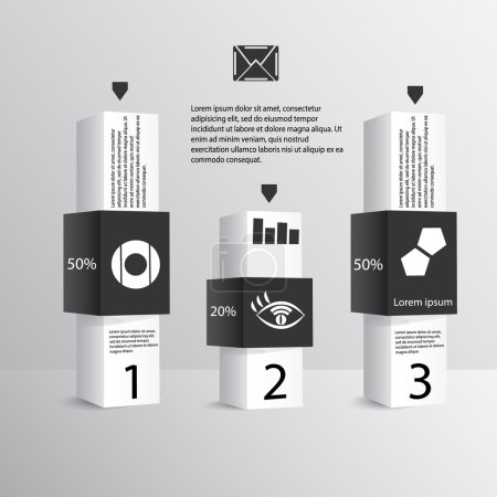 Illustration for Infographics with columns and fields for the printing - Royalty Free Image