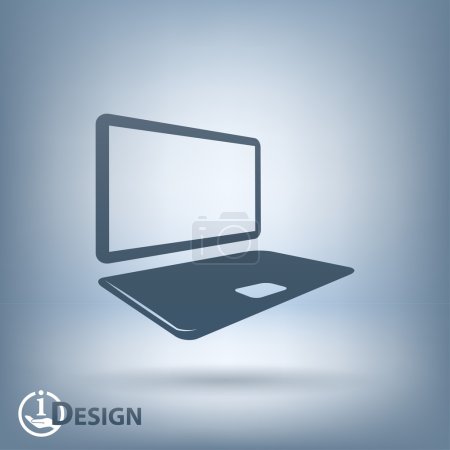 Illustration for Pictograph of computer. Vector illustration - Royalty Free Image