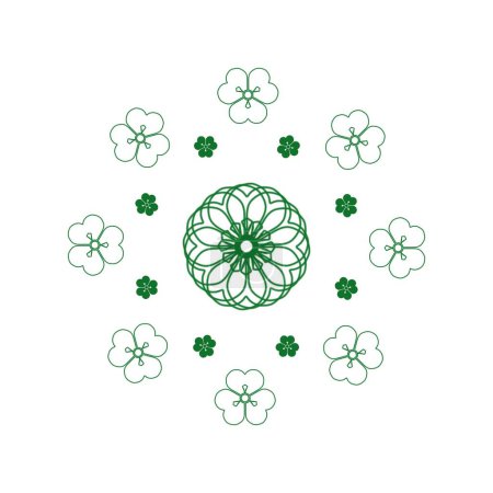Fantástico icono de la flor, forma abstracta con un montón de líneas de mezcla y color degradado. Ilustración. Perfección floral