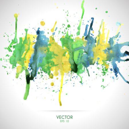 Illustration for Watercolor vector background with paint splashes - Royalty Free Image