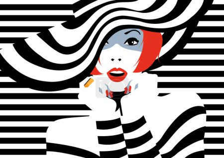 Téléchargez les illustrations : Femme de mode dans le style Pop art. Illustration vectorielle - en licence libre de droit