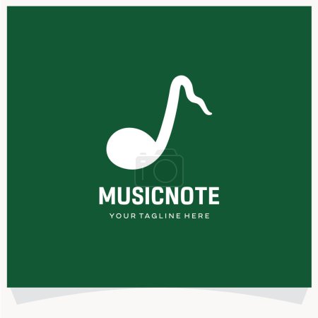 Ilustración de Plantilla de diseño de logotipo de nota musical con fondo verde - Imagen libre de derechos