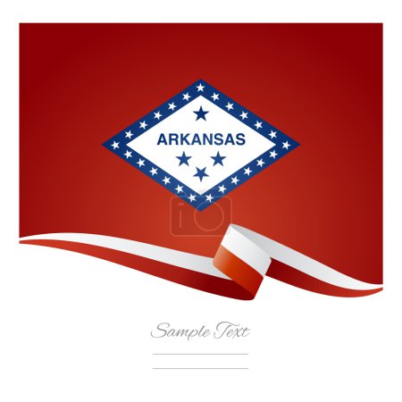 Illustration for Arkansas flag ribbon vector - Royalty Free Image