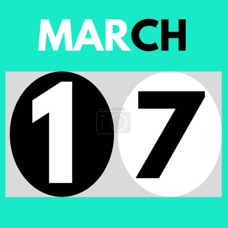 Photo for March 17 . Modern daily calendar icon .date ,day, month .calendar for the month of March - Royalty Free Image
