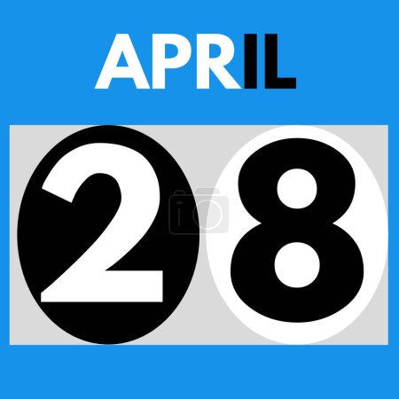 Photo for April 28 . Modern daily calendar icon .date ,day, month .calendar for the month of April - Royalty Free Image