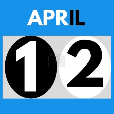 Photo for April 12 . Modern daily calendar icon .date ,day, month .calendar for the month of April - Royalty Free Image