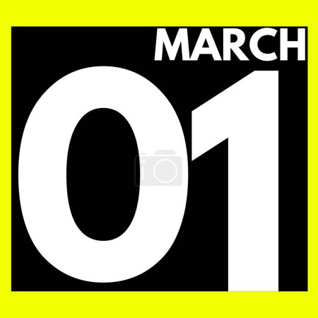 Photo for March 1 . Modern daily calendar icon .date ,day, month .calendar for the month of March - Royalty Free Image