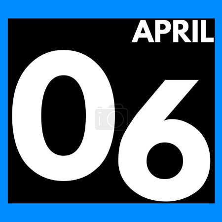 Photo for April 6 . Modern daily calendar icon .date ,day, month .calendar for the month of April - Royalty Free Image