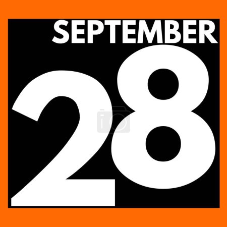 Photo for September 28 . Modern daily calendar icon .date ,day, month .calendar for the month of September - Royalty Free Image