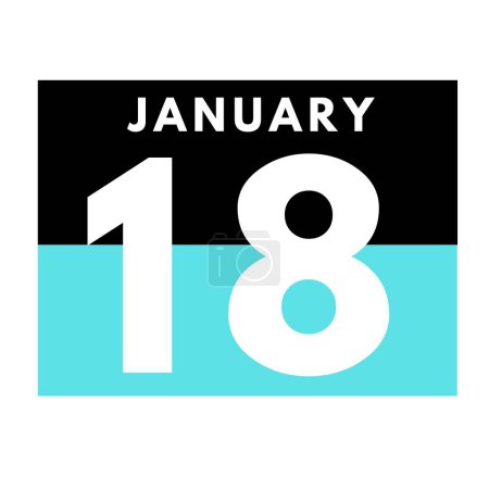 Photo for January 18 . Flat daily calendar icon .date ,day, month .calendar for the month of January - Royalty Free Image