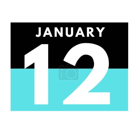 Photo for January 12 . Flat daily calendar icon .date ,day, month .calendar for the month of January - Royalty Free Image