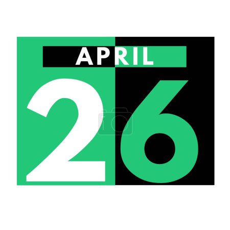 Photo for April 26 . Flat daily calendar icon .date ,day, month .calendar for the month of April - Royalty Free Image