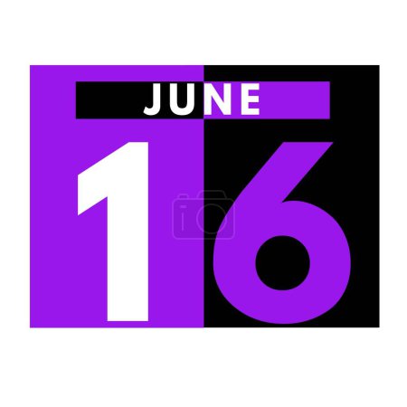 Photo for June 16 . Modern daily calendar icon .date ,day, month .calendar for the month of June - Royalty Free Image