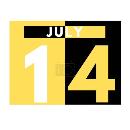 Photo for July 14 . Modern daily calendar icon .date ,day, month .calendar for the month of July - Royalty Free Image