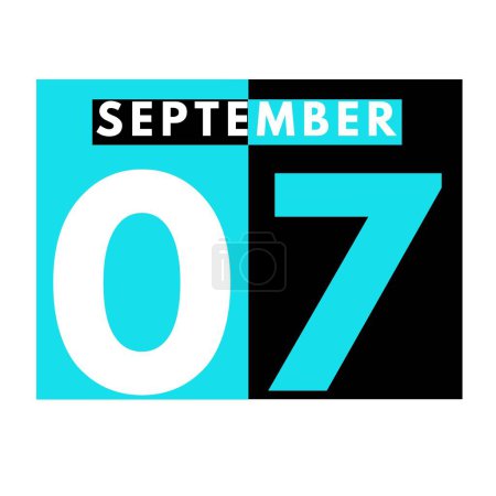 Photo for September 7 . Modern daily calendar icon .date ,day, month .calendar for the month of September - Royalty Free Image