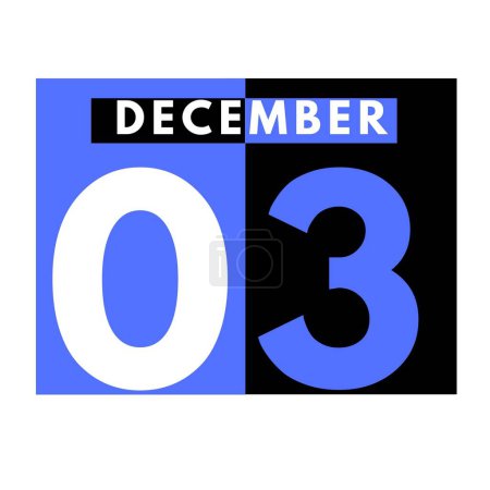 Photo for December 3 . Modern daily calendar icon .date ,day, month .calendar for the month of December - Royalty Free Image