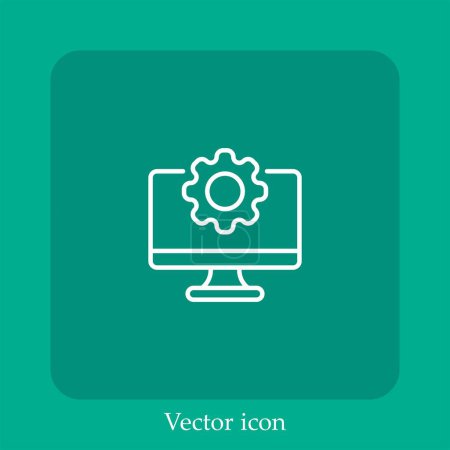 Ilustración de Ajustes icono vectorial icon.Line lineal con carrera editable - Imagen libre de derechos