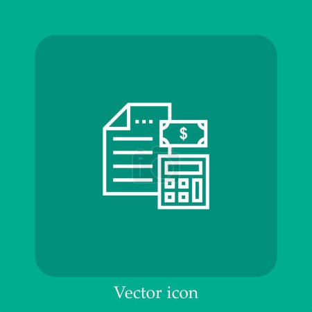 Ilustración de Documento vector icono lineal icon.Line con carrera editable - Imagen libre de derechos