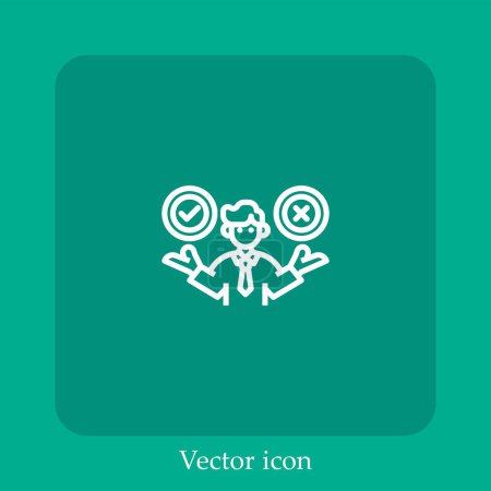 Ilustración de Toma de decisiones icono vectorial icon.Line lineal con carrera editable - Imagen libre de derechos