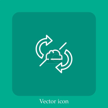 Ilustración de Cloud computing   vector icon linear icon.Line with Editable stroke - Imagen libre de derechos