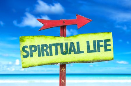 Photo for Spiritual Life sign with beach background - Royalty Free Image