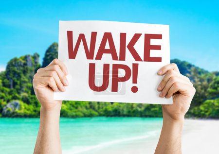 ¡Despierta! tarjeta de texto
