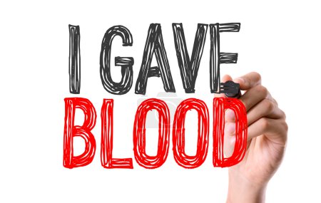 Photo for Hand with marker writing the words I Gave Blood - Royalty Free Image