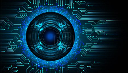 Ilustración de Ojo cibercircuito futuro concepto de tecnología fondo - Imagen libre de derechos