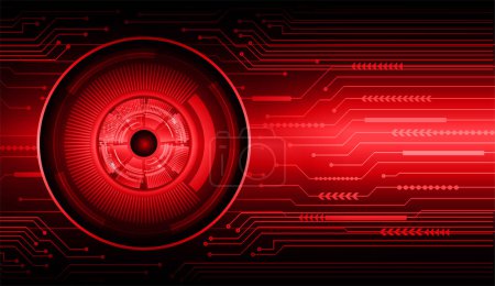 Ilustración de Ojo cibercircuito futuro concepto de tecnología fondo - Imagen libre de derechos