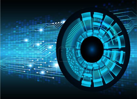 Ilustración de Ojo cibercircuito futuro concepto de tecnología fondo - Imagen libre de derechos