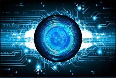 Ilustración de Ojo cibercircuito futuro concepto de tecnología fondo - Imagen libre de derechos