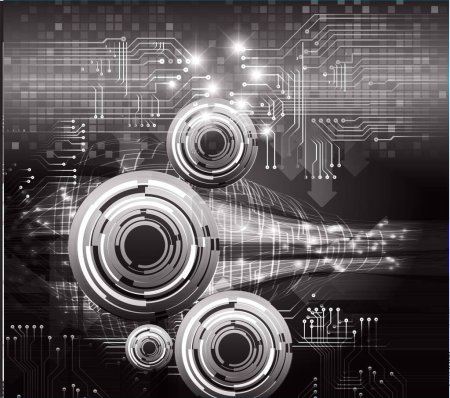 Ilustración de Cibercircuito futuro concepto de tecnología de fondo - Imagen libre de derechos