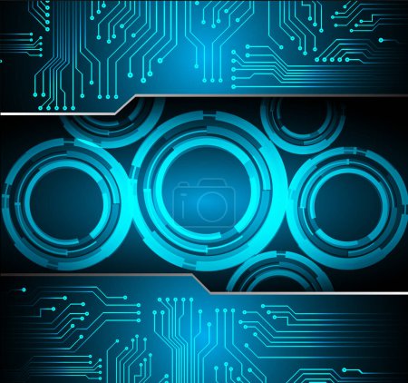 Ilustración de Cibercircuito futuro concepto de tecnología de fondo - Imagen libre de derechos
