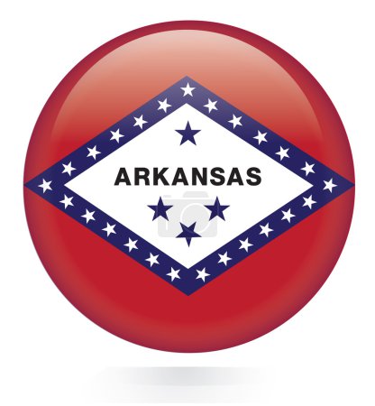 Illustration for Arkansas flag button - Royalty Free Image