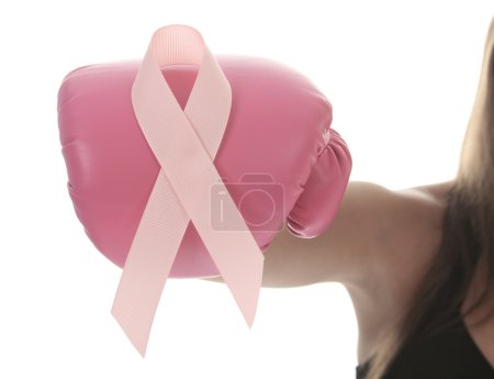 Hand Make Pink Ribbon for Breast Cancer symbol on white backgrou