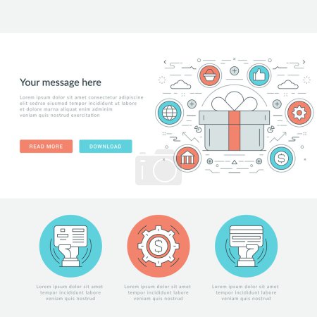 Ilustración de Línea plana Business Concept Web Site Header Ilustración vectorial. Iconos modernos de vector de carrera lineal delgada. Para gráficos de sitios web, Aplicaciones Móviles, Diseño de diseño de página web
. - Imagen libre de derechos