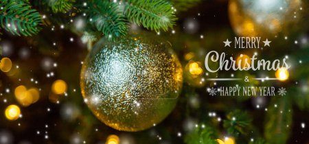 Photo for Merry Christmas, Holidays greeting card background. Selective focus. nature. - Royalty Free Image