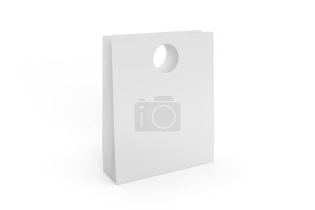 Foto de Bolsa de papel mockup aislado sobre fondo blanco - 3d render - Imagen libre de derechos