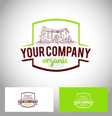 Ilustración de Farm Company Logo Agricultura Icono Creative Farm Vector Icono y plantilla de tarjeta de visita - Imagen libre de derechos